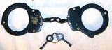BLACK POLICE HANDCUFFS WITH CHAIN ( NO CASE) (Sold by the piece)