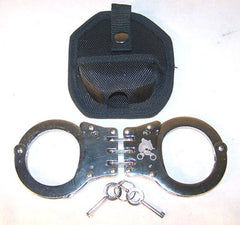 DELUXE HINGED SILVER CHROME POLICE HANDCUFFS  (Sold by the piece)