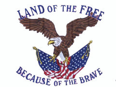 LAND OF THE FREE BECAUSE OF THE BRAVE 3' X 5' FLAG (Sold by the piece)