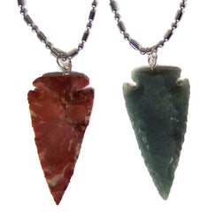*LARGE* 2-3 INCH ARROWHEAD PENDANT STAINLESS STEEL BALL CHAIN 24 INCH NECKLACE ( sold by the peice or dozen )