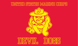 USMC MARINES BULL DOG ( DEVIL DOG ) 3' X 5' FLAG (Sold by the piece)
