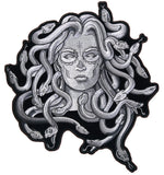 JUMBO 10 INCH MEDUSA WOMEN WITH SNAKE HAIR EMBROIDERED PATCH (Sold by the piece)
