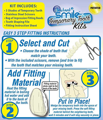 instantsmile Instant Smile MULTISHADE Patented Temporary Tooth Repair Kit.  A Realistic Looking Fix for a Missing or Broken Tooth. 