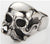 SKULL HEAD WITH MUSTACHE STAINLESS STEEL BIKER RING ( sold by the piece )