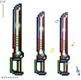 21.6" PIXEL SWORD WITH HANDLE  LIGHT UP TOY WITH SOUND (sold by the piece OR DOZEN)