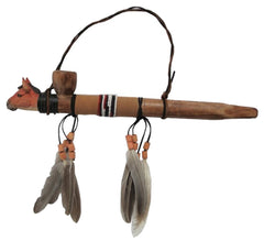 WILD HORSE HEAD WOODEN PEACE PIPE (Sold by the piece)