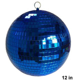 12 INCH BLUE COLOR MIRROR REFLECTION DISCO BALL (Sold by the piece)  *- CLOSEOUT SALE 34.50 EA