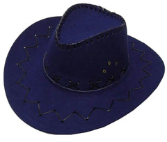 DARK BLUE HEAVY LEATHER STYLE WESTERN COWBOY HAT (Sold by the piece or dozen) *- CLOSEOUT NOW $ 3.50 EA