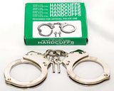 OFFICIAL POLICE NICKEL PLATED STEEL HANDCUFFS (sold by the piece)