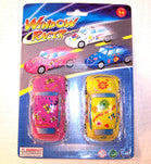 STICKY CAR W FLOWER PRINT WINDOW RACERS (Sold by the dozen) CLOSEOUT NOW ONLY 25 CENTS EA