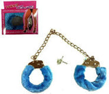 BLUE FUR LINED LEG CUFFS  (sold by the piece )