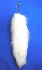 WHITE FOX TAIL KEY CHAINS (Sold by the piece or dozen) CLOSEOUT $ 2.50 EA