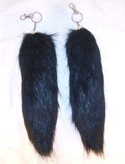 BLACK FOX TAIL KEY CHAINS (Sold by the dozen OR PIECE ) CLOSEOUT $ 2.50 EACH