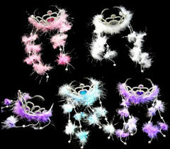 PRINCESS TIARA WITH FEATHER TASSELS (Sold by the PIECE OR dozen)- *- CLOSEOUT NOW $1 EA