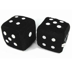 LARGE BLACK PLUSH 3 INCH DICE (Sold by the dozen pair)