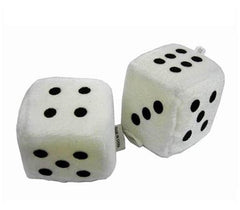 LARGE WHITE PLUSH 3 INCH DICE (Sold by the dozen pair)