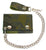 GREEN CAMO CAMOUFLAGE TRIFOLD LEATHER WALLETS WITH CHAIN (Sold by the piece)