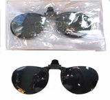 OVAL DARK LENSES CLIP ON SUNGLASSES ( sold by the dozen )