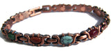 COPPER MAGNETIC OVAL SHAPED MIXED STONES LINK BRACELET  (sold by the piece )