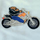 MOTORCYCLE HOG RIDER 4 INCH PATCH (Sold by the piece or dozen ) -* CLOSEOUT NOW AS LOW AS 75 CENTS EA