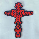 KNOTTED CROSS 4 INCH  PATCH (Sold by the piece or dozen ) -* CLOSEOUT AS LOW AS 75 CENTS EA