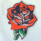 ROSE 4 INCH EMBROIDERED PATCH (Sold by the piece or dozen ) -* CLOSEOUT NOW AS LOW AS 75 CENTS EA