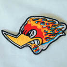 WOOD PECKER FLAMES PATCH (Sold by the piece)