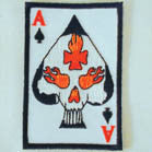 ACE SKULL 4 INCH PATCH (Sold by the Dozen OR piece) * CLOSEOUT AS LOW AS 75 CENTS EA
