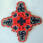 RED BLACK CROSS 4 INCH PATCH (Sold by the piece or dozen ) -* CLOSEOUT AS LOW AS .50 CENTS EA