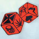 IRON CROSS DICE 4 INCH PATCH (Sold by the piece or dozen ) -* CLOSEOUT AS LOW AS .75 CENTS EA