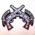 LADIES LOVE OUTLAWS 4 INCH PATCH (Sold by the piece or dozen ) -* CLOSEOUT AS LOW AS .75 CENTS EA