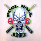POOL HALL JUNKIE 4 INCH PATCH (Sold by the piece or dozen ) -* CLOSEOUT AS LOW AS $1  EA
