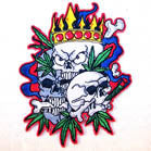 KING POT SKULLS 4 INCH PATCH (Sold by the piece OR dozen ) CLOSEOUT AS LOW AS .75 CENTS EA