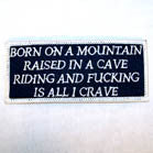 BORN ON A MOUNTIAN 4 INCH PATCH (Sold by the piece or dozen ) CLOSEOUT AS LOW AS .50 CENTS EA