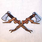 CROSSED HATCHES 3 INCH PATCH (Sold by the piece)  CLOSEOUT NOW AS LOW AS .75 CENTS EA