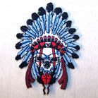 SKULL WITH BONNET 4 INCH PATCH (Sold by the piece)  CLOSEOUT NOW AS LOW AS .75 CENTS EA