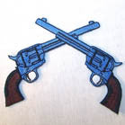 DOUBLE PISTOLS 4 INCH PATCH (Sold by the piece OR dozen)  CLOSEOUT NOW AS LOW AS .75 CENTS EA