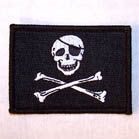 PIRATE SKULL X BONES 3 INCH PATCH ( Sold by the piece or dozen ) *- CLOSEOUT AS LOW AS 75 CENTS EA