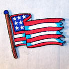 FLYING USA FLAG 3 INCH PATCH (Sold by the piece OR dozen ) -* CLOSEOUT AS LOW AS .75 CENTS EA
