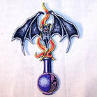 MAGIC BAT BOTTLE 4 INCH PATCH (Sold by the pieceOR dozen ) CLOSEOUT AS LOW AS .75 CENTS EA