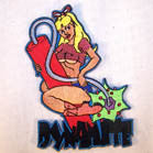 DYNAMITE CHICK 4 INCH  PATCH (Sold by the piece OR dozen ) -* CLOSEOUT AS LOW AS 75 CENTS EA