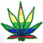 RAINBOW POT LEAF 3 INCH PATCH (Sold by the piece or dozen ) -* CLOSEOUT AS LOW AS 75 CENTS EA