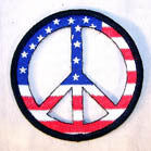 AMERICAN FLAG PEACE SIGN PATCH (Sold by the piece or dozen ) CLOSEOUT AS LOW AS 75 CENTS EA