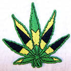 REGGAE POT LEAF 3 INCH PATCH (Sold by the piece or dozen ) -* CLOSEOUT AS LOW AS 75 CENTS EA