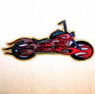 FLAMING BIKE 4 INCH PATCH (Sold by the piece or dozen ) CLOSEOUT AS LOW AS 75 CENTS EA
