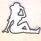 COWGIRL SILHOUETTE 3 INCH  PATCH (Sold by the piece or dozen ) -* CLOSEOUT AS LOW AS 75 CENTS EA