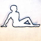 SEXY TRUCKER MAN SILHOUETTE 3 INCH PATCH (Sold by the piece or dozen ) -* CLOSEOUT AS LOW AS 75 CENTS EA