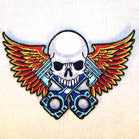PISTON SKULL WITH WINGS 4 INCH PATCH ( Sold by the piece or dozen ) *- CLOSEOUT AS LOW AS 75 CENTS EA