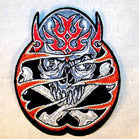 TRIBAL SKULL 3 1/2 INCH PATCH (Sold by the piece OR dozen ) CLOSEOUT AS LOW AS 75 CENTS EA
