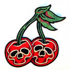 SKULL CHERRIES 3 1/2 INCH PATCH (Sold by the piece OR dozen) CLOSEOUT AS LOW AS .75 CENT EA